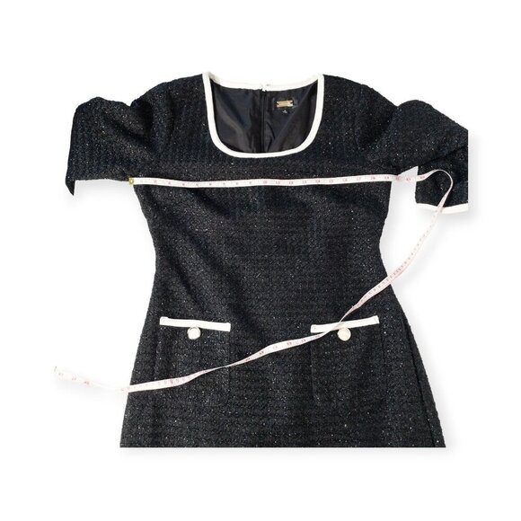 Alexia Admor Black & White Tweed Dress Orla Contrast Edge Mini SZ 8 M Luxury - Picture 4 of 8